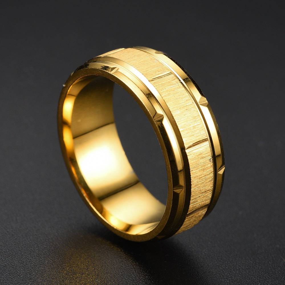 Men's Fashion Titanium Steel Graceful Geometric Couple Rings