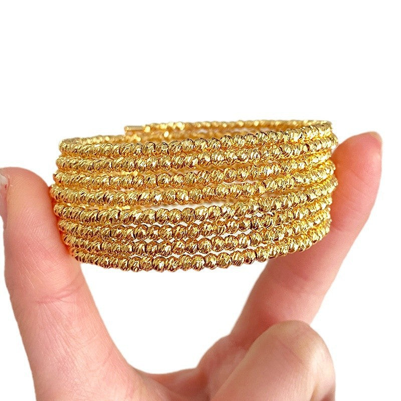 Elastic Memory Fashion Disco Beads Winding Bracelet