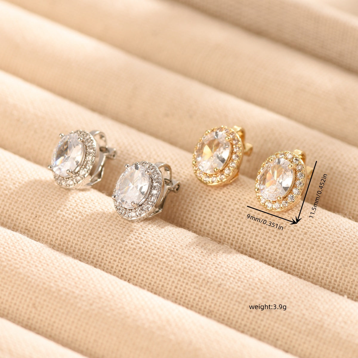Hip Hop Round Copper Inlaid Zircon Ear Clip