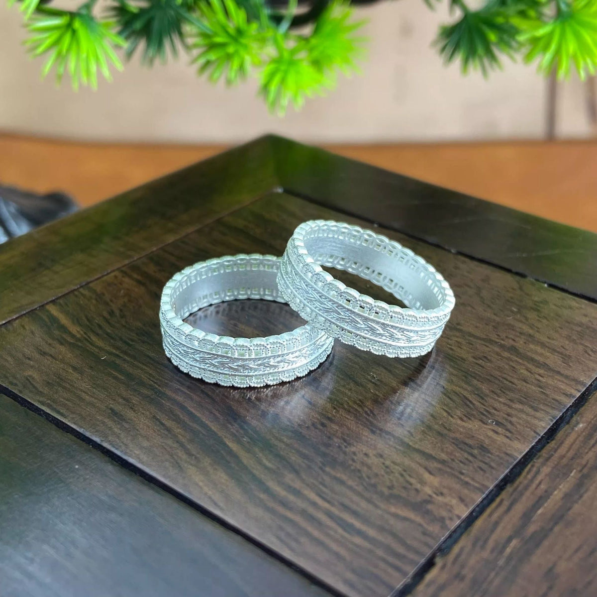 Pure Sier Girly Round Female Coin Couple Ring