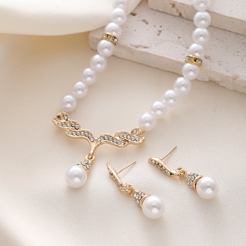 Suit Korean Style Personalized Angel Wings Pearl Necklaces