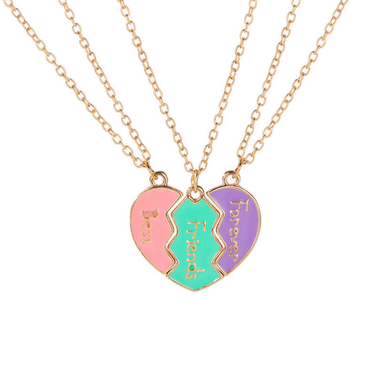 Fashion Personality Heart-shaped Good Friend Girlfriends Necklaces