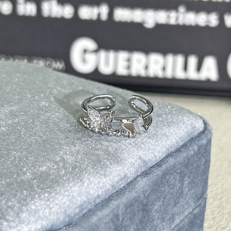 Shiny Diamond Female Cold Wind Simple Korean Style Niche Rings