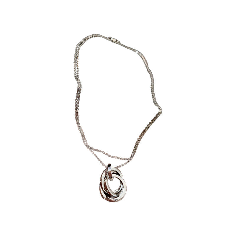Cold Wind Twin Winding Zircon Unique Design Sweater Chain Affordable Necklace