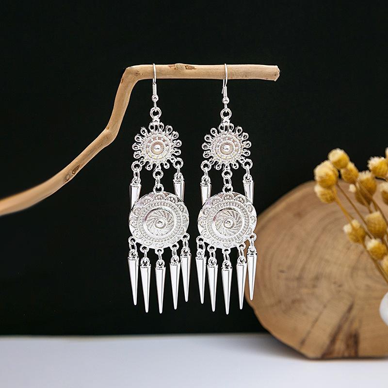 Colorful Long Feather Tassel Scenic Spot Earrings
