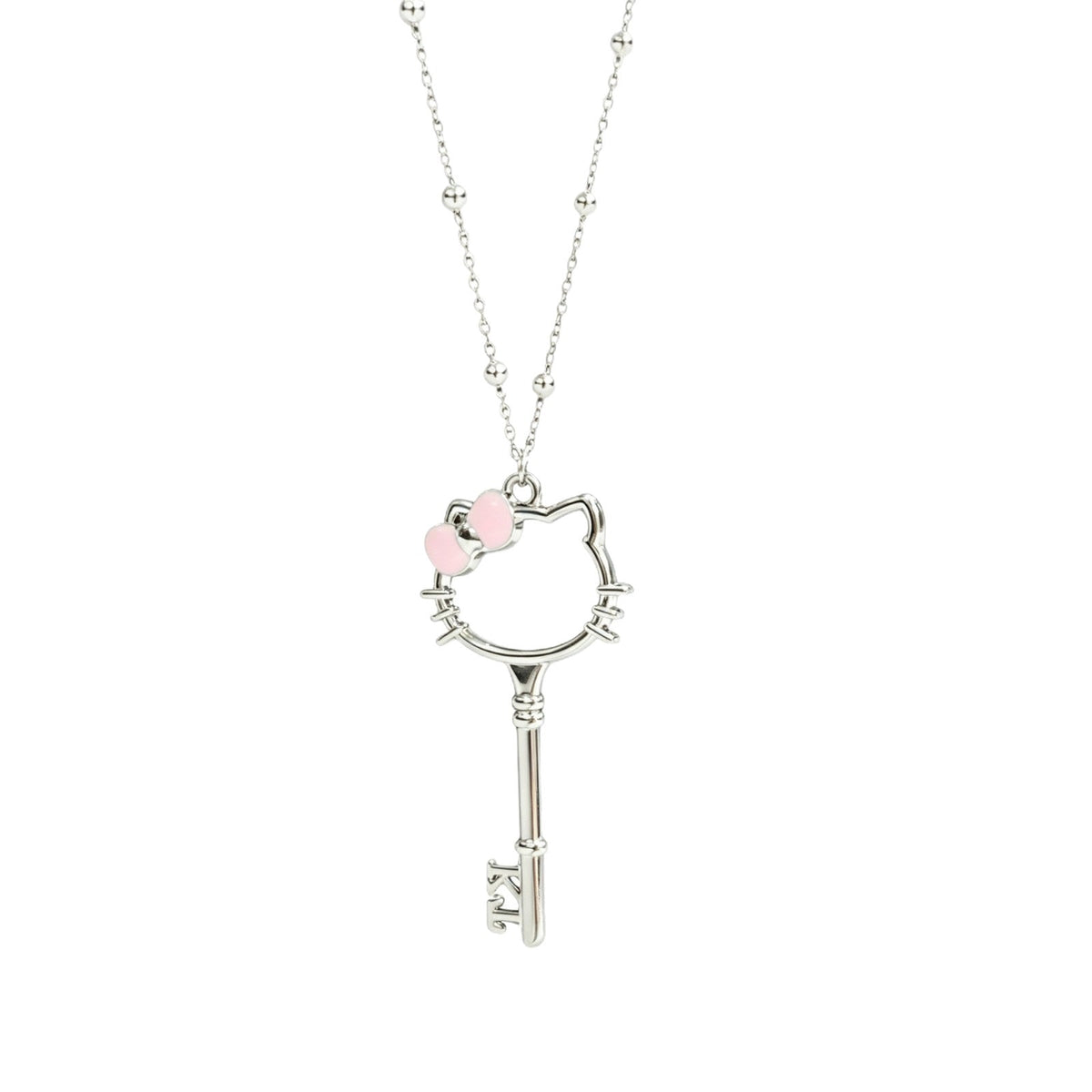 Cat Key Titanium Steel Long Female Sweet Design Stainless Sweater Necklace