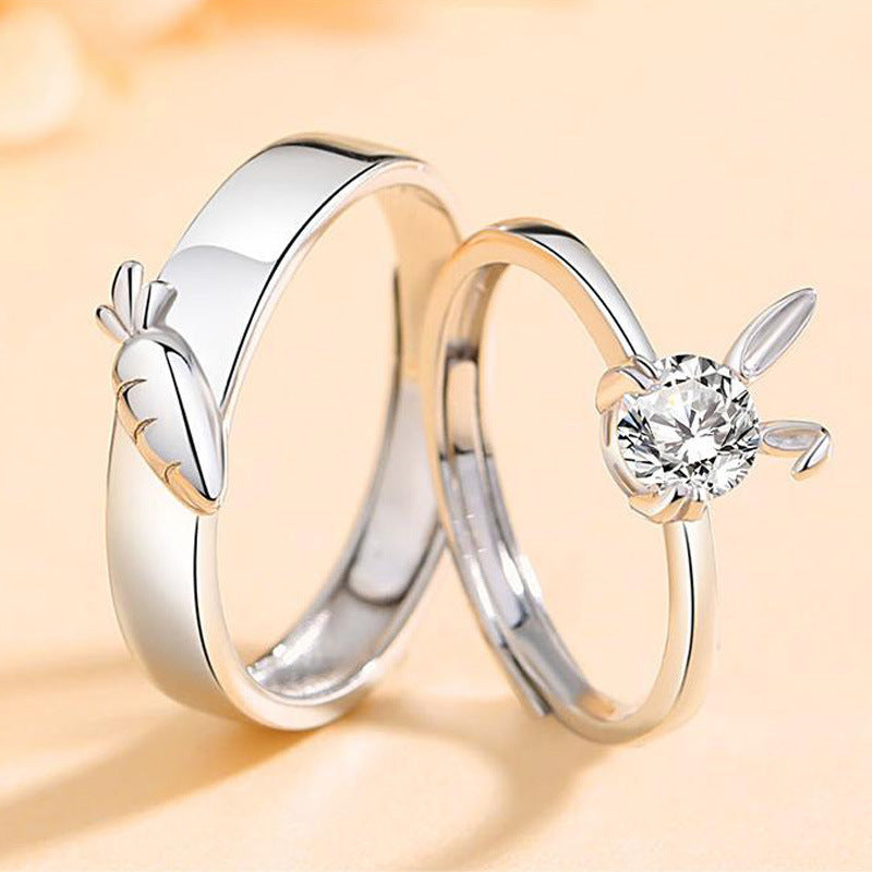 High-grade Couple Carrot Bunny Boutique Valentine's Day Rings