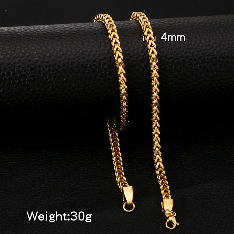 Positive Negative Square Chain Unisex Exaggerated Hip Hop Punk Design Necklace