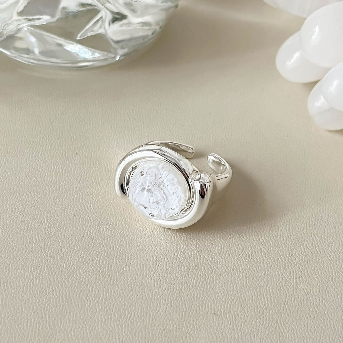 Opening High Sense Twin Natural Stone Brushed Index Finger Simple Bracelets