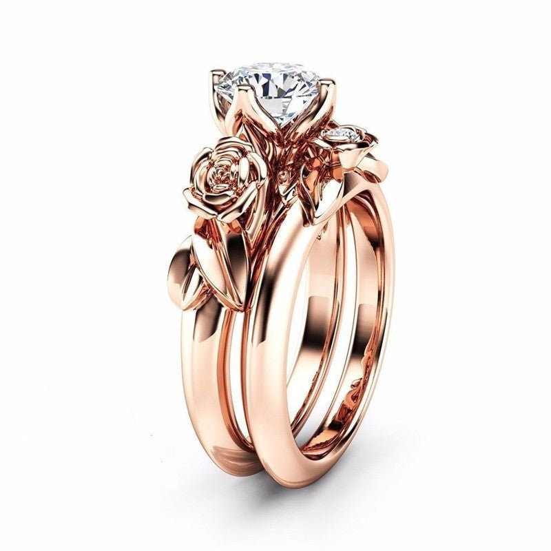Women's Heart Claw Inlaid Zircon Novel Drop-shaped Ring