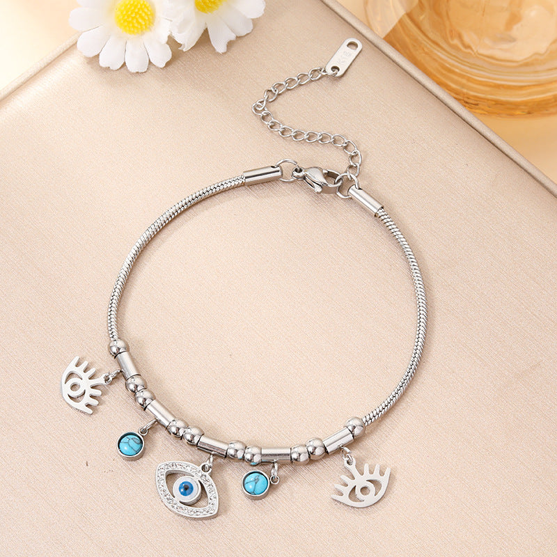 Women's Fashion Devil's Eye Titanium Steel Light Bracelet