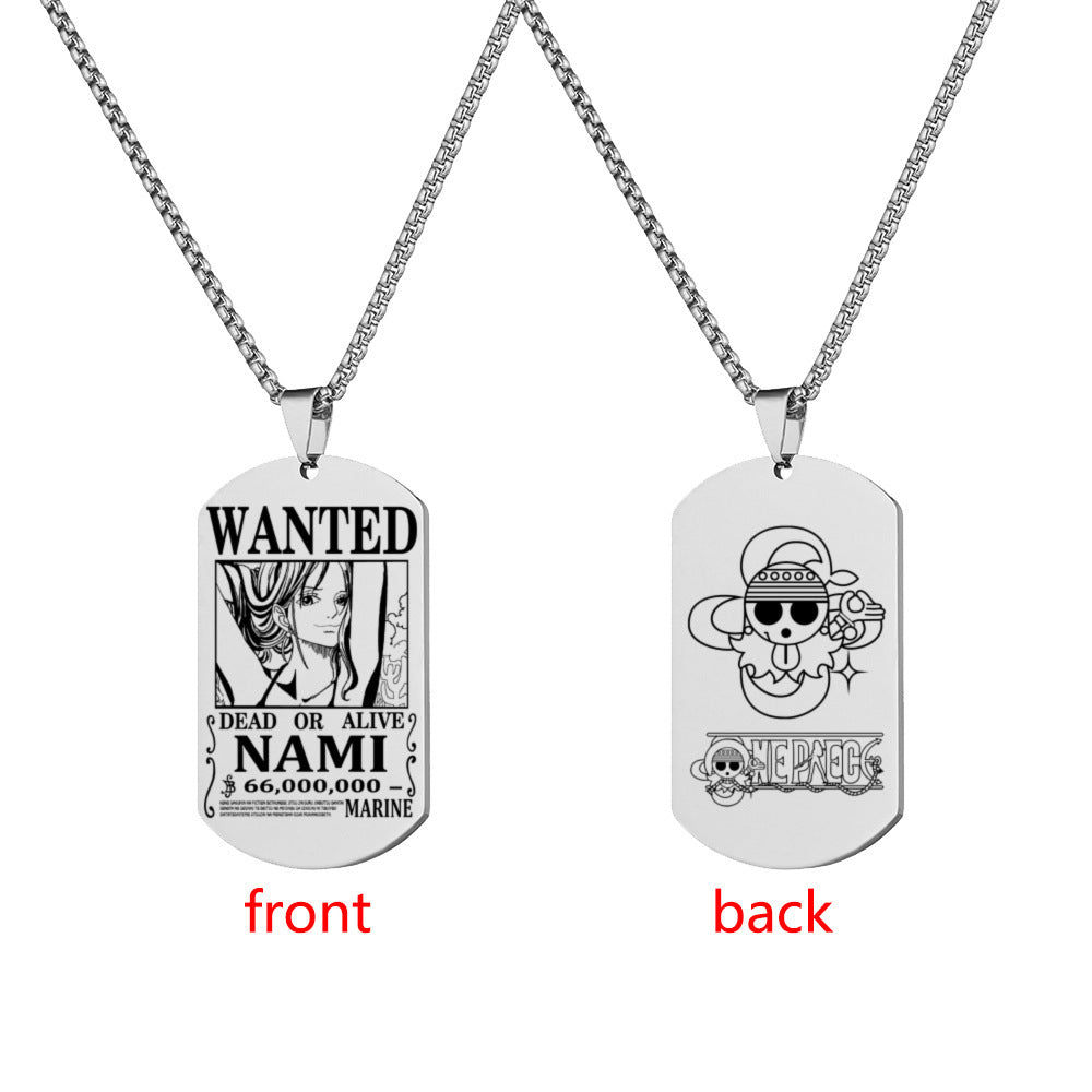 Wanted Order Dog Tag Lettering Sea King Necklaces