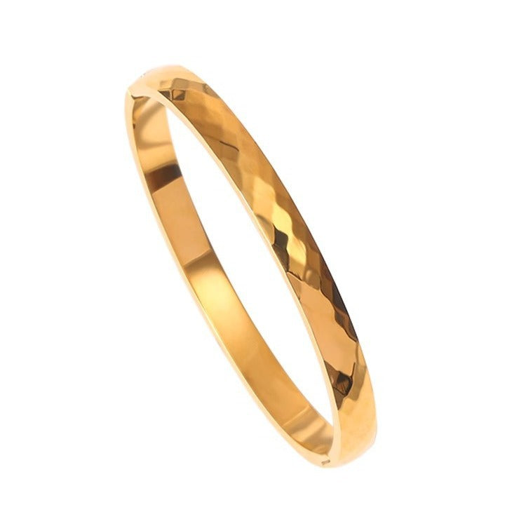 Wave Light Titanium Steel Female Gold Plated Card Bracelets