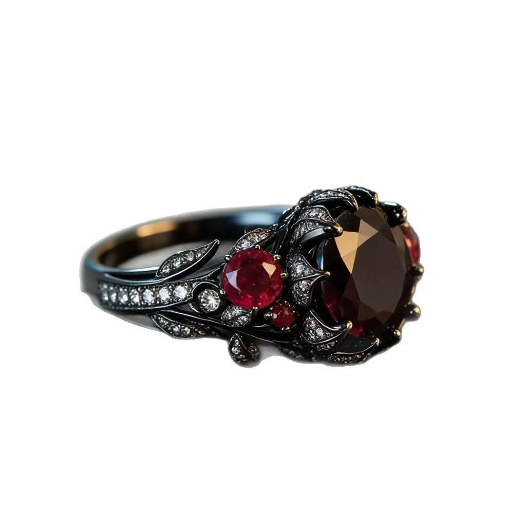 Female Environmental Protection Zinc Alloy Mild Luxury Retro Fashion Design Ring
