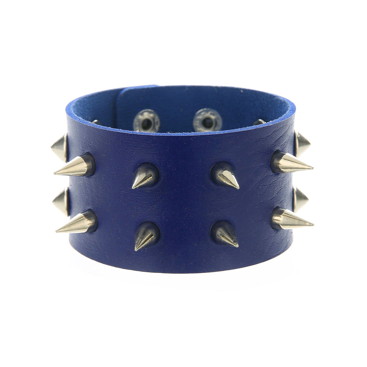 Punk Double Row Alloy Spike Couple Leather Rock Stainless Bracelet
