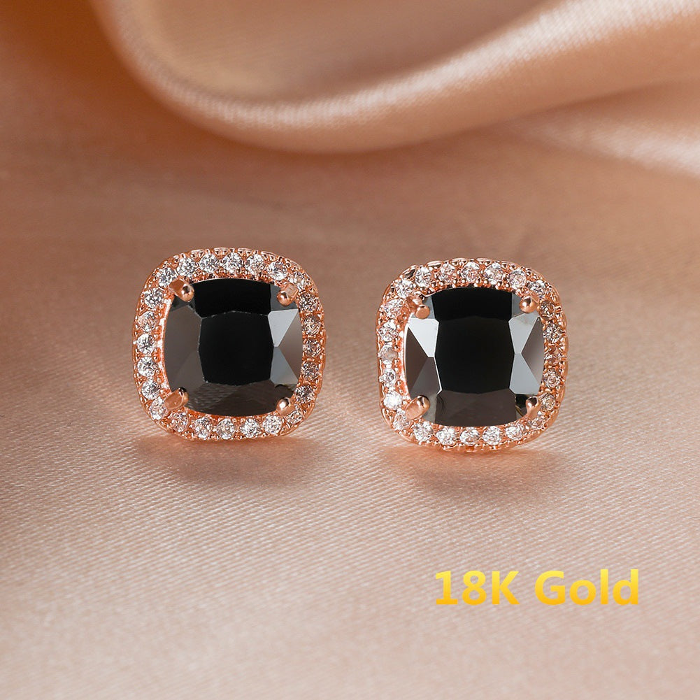 Korean Style Fashion Ear Clips Diamond Full Rhinestone Zircon Earrings