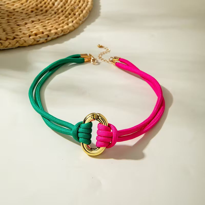 Bohemian Style Braided Rope Light Luxury High Sense Minority Necklace
