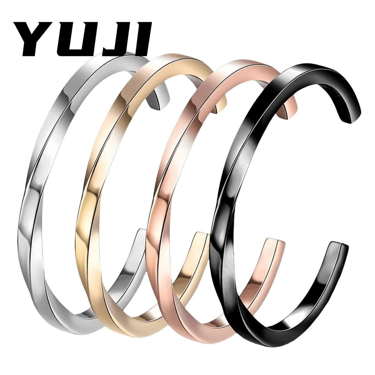 Classic Mobius Strip Personality Twist Line Design Titanium Bracelet