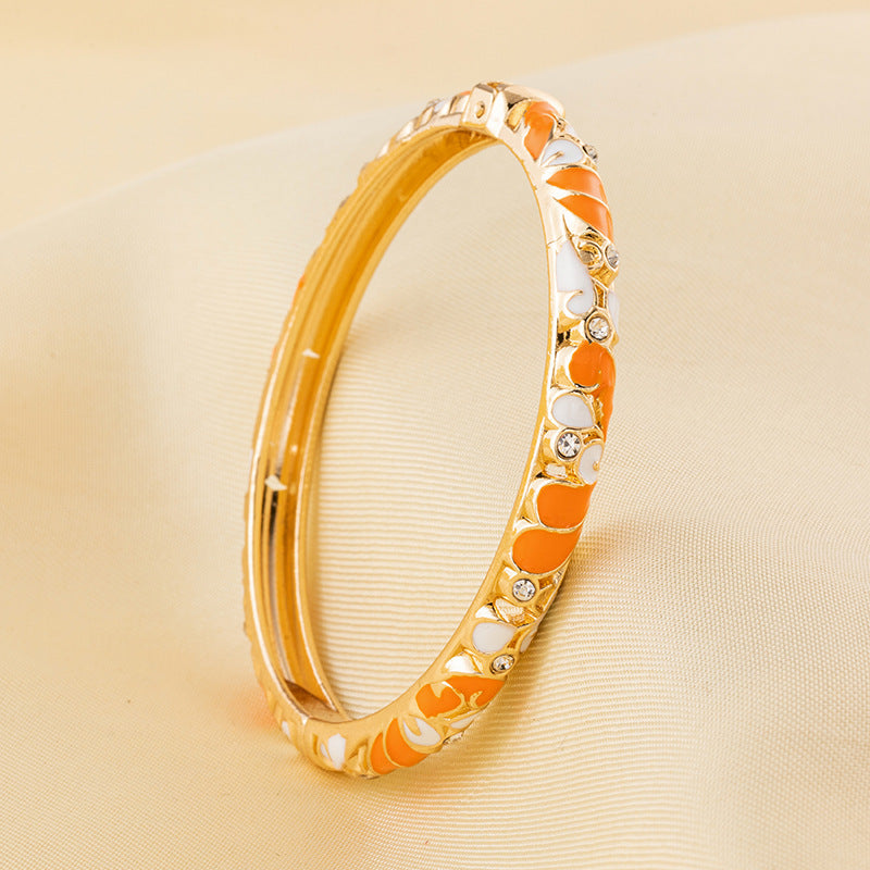 Cloisonne Light Luxury Palace Style Enamel Drop Oil Flower Series Bracelets