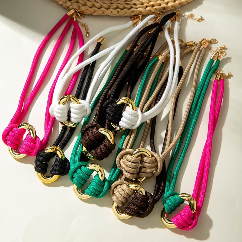 Bohemian Style Braided Rope Light Luxury High Sense Minority Necklace