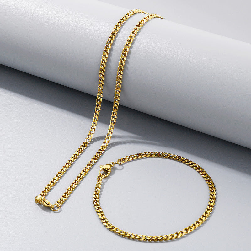 Men's Hip Hop Thick Chain Trendy Stainless Six-sided Necklaces