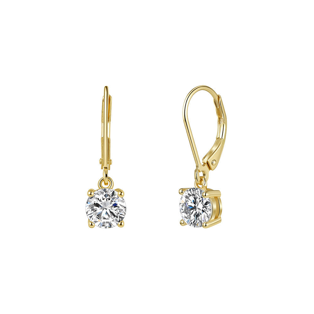 Women's Moissanite French Style Ear Clip Fashion Personality Stud Earrings
