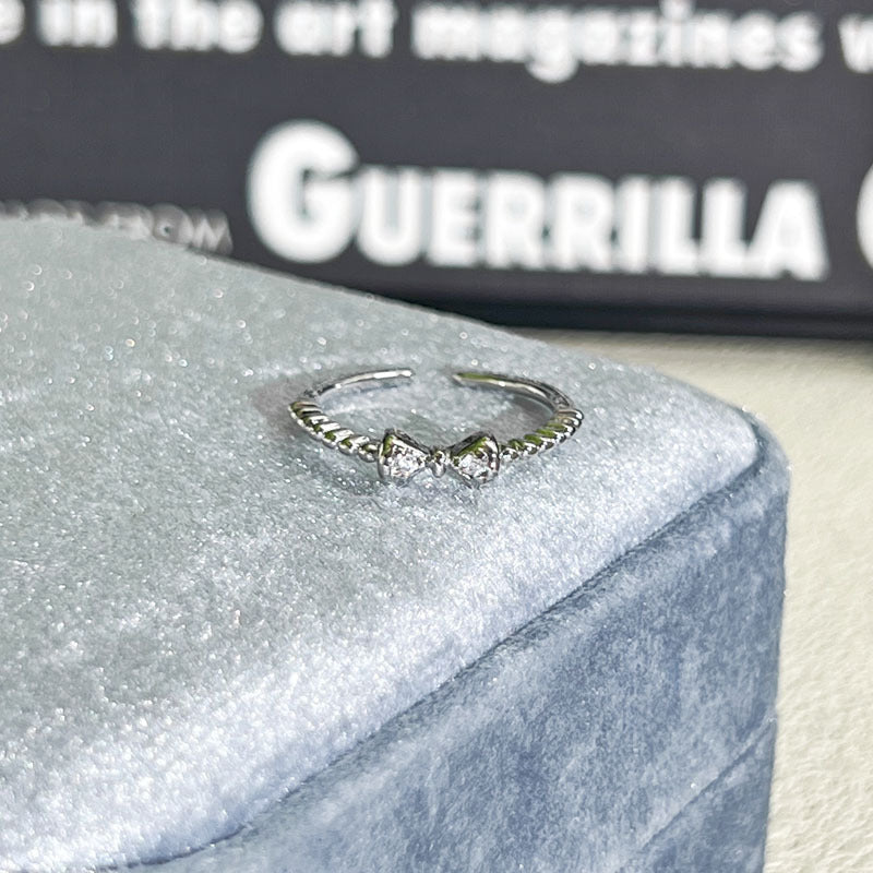 Shiny Diamond Female Cold Wind Simple Korean Style Niche Rings