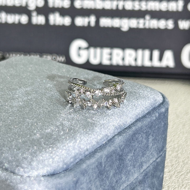 Shiny Diamond Female Cold Wind Simple Korean Style Niche Rings