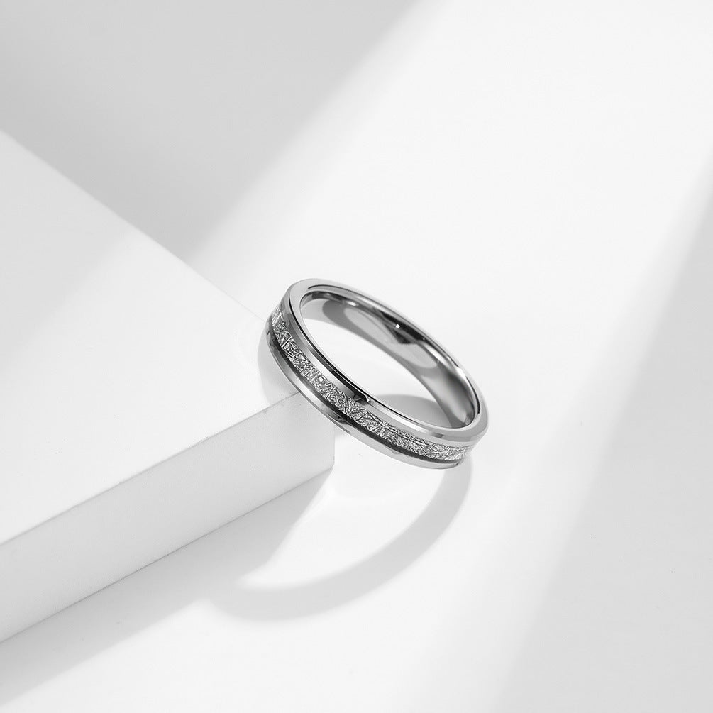 Women's & Men's Tungsten Steel Embedded Ice Silk Niche High Sense Rings
