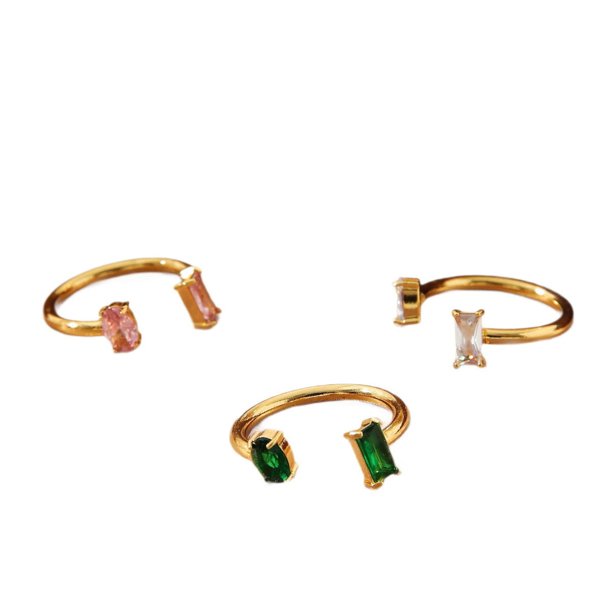 Simple Niche Titanium Steel Gold-plated Temperament Double-line Symmetrical Ring