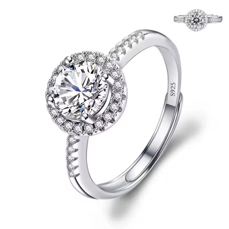 Women's Karat Zircon Gold-plated Diamond Hand Sterling Ring