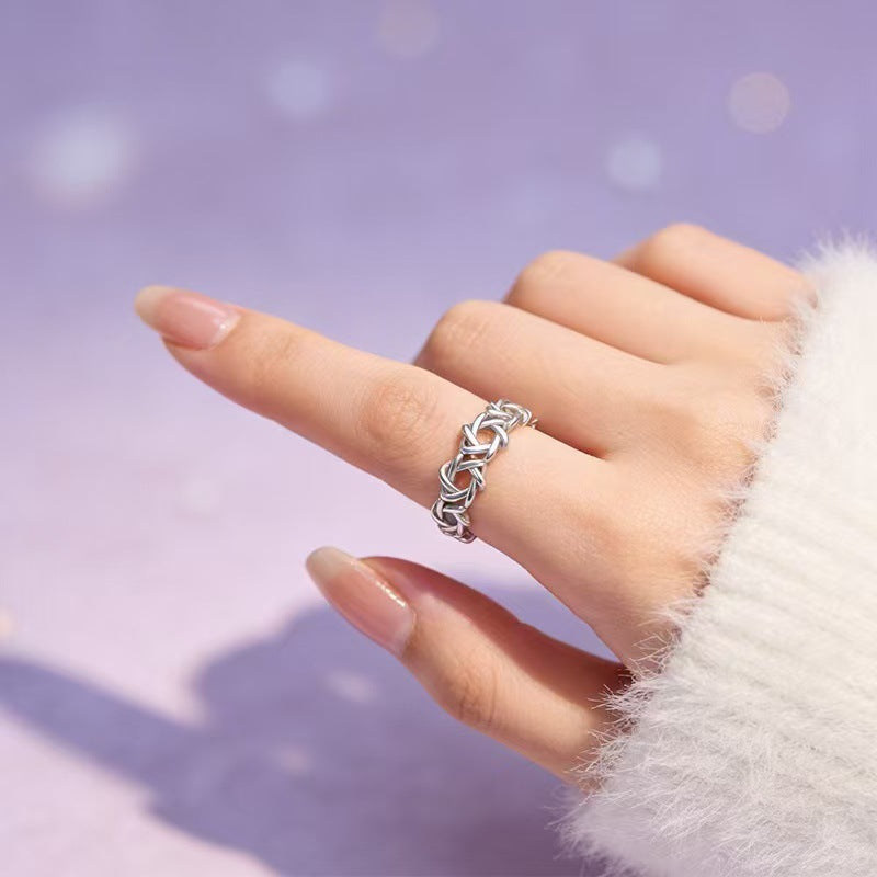 Retro Style Six-pointed Star Open National Fashion Rings