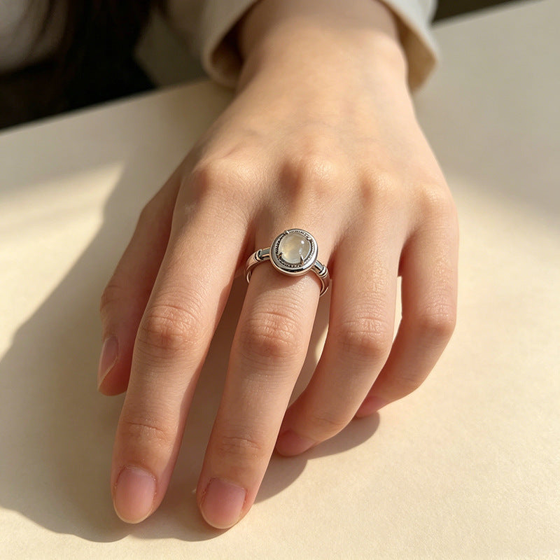 Women's Korean Niche Design Retro Ghost Style Simple Fashionable Inlaid Rings