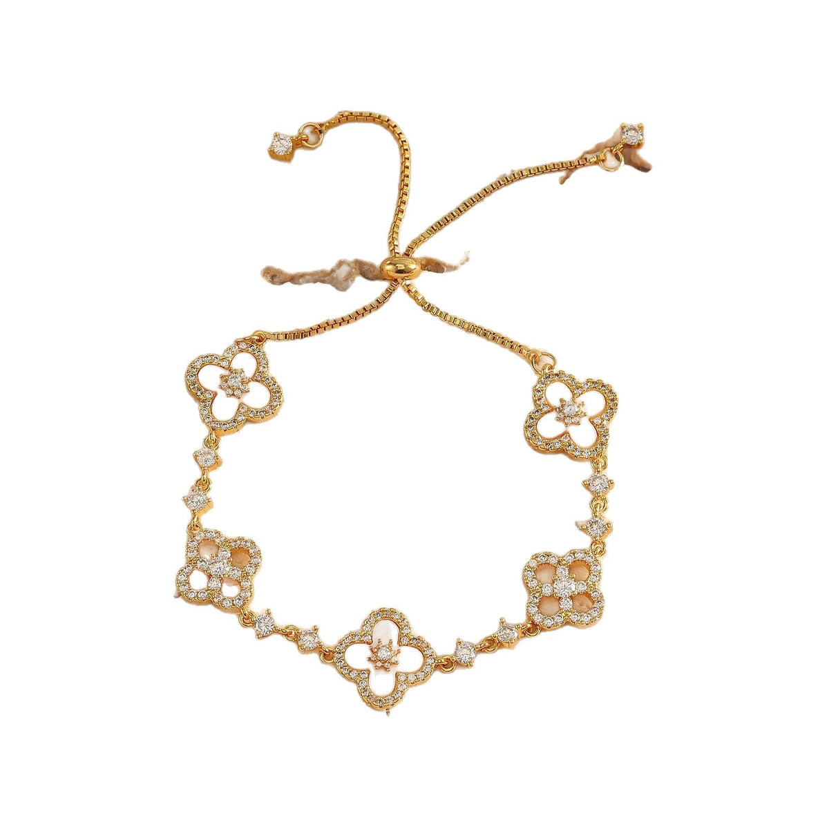 Super Fairy Zircon Clover Pull Niche Advanced Design Sense Exquisite Bracelet
