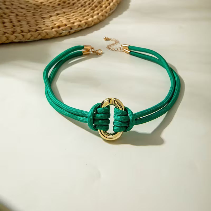 Bohemian Style Braided Rope Light Luxury High Sense Minority Necklace