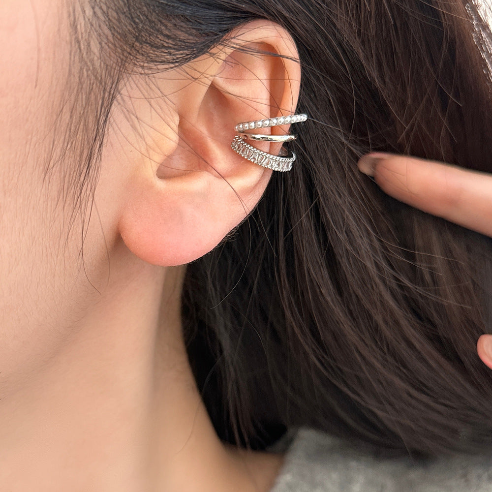 Light Luxury Design High-grade Pearl Zircon Earrings