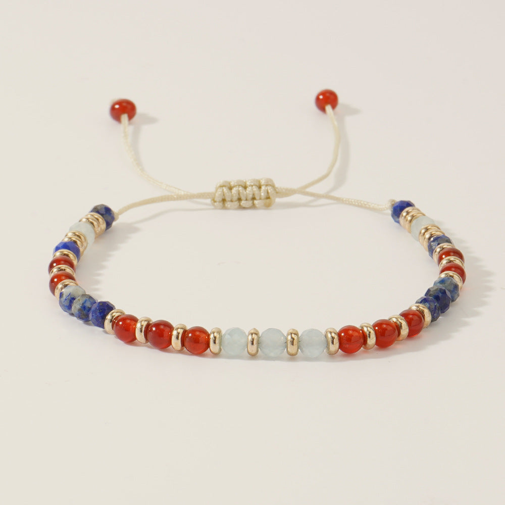 Pulling Rope Design Retro Style Colorful Stone Bracelets