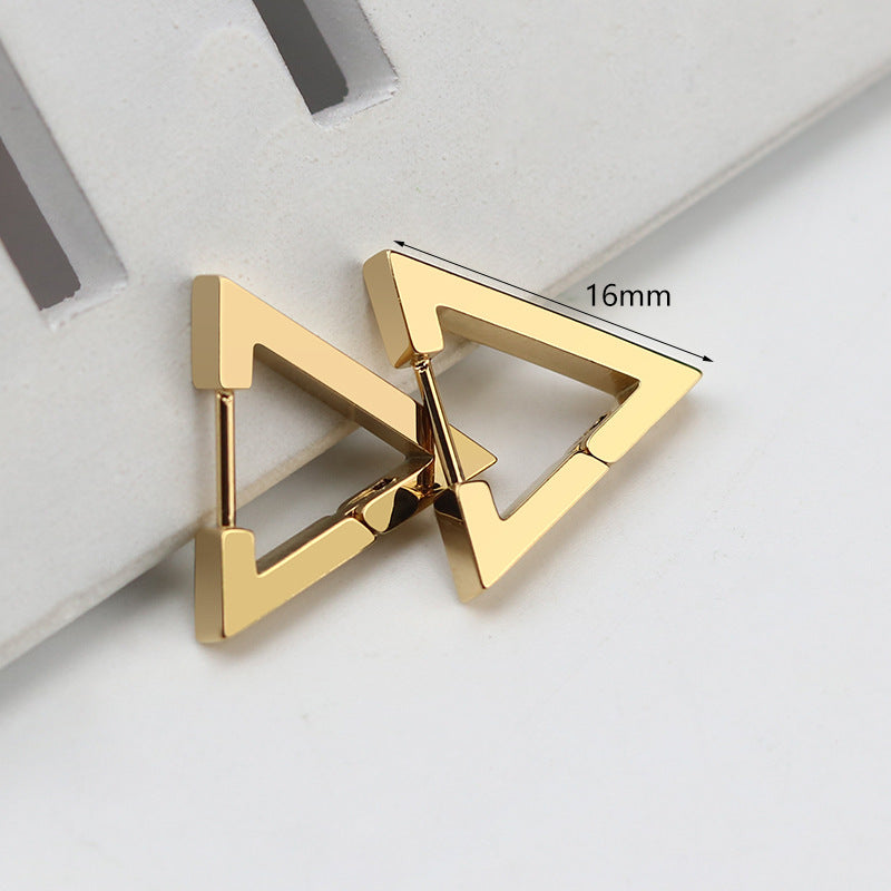 Steel Geometric Personality Hexagon Ear Clip Simple Square Earrings