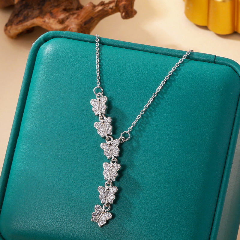 Women's Elegant Six Butterfly Titanium Steel Affordable Luxury Pendants
