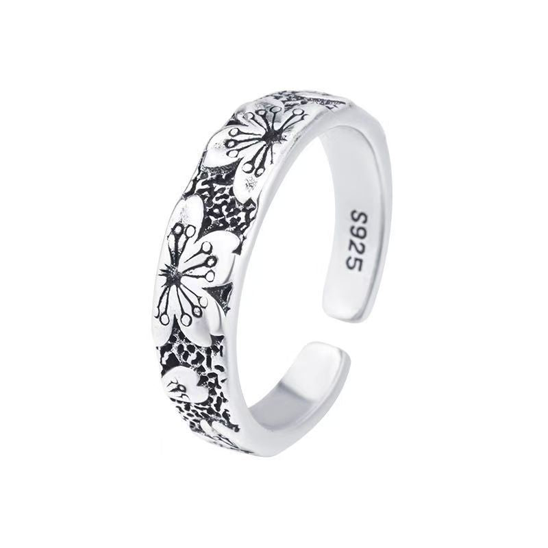Women's Simple Fashion Flowers Like Brocade Fresh Sweet Rings