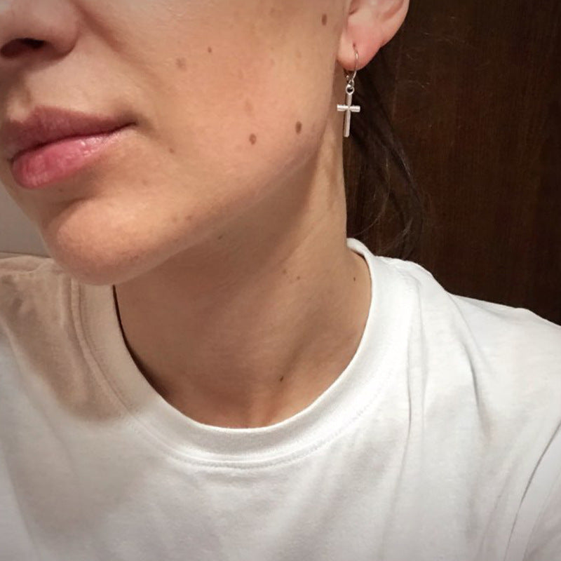 Fashion Simple Alloy Cross Punk Girlfriends Stud Earrings