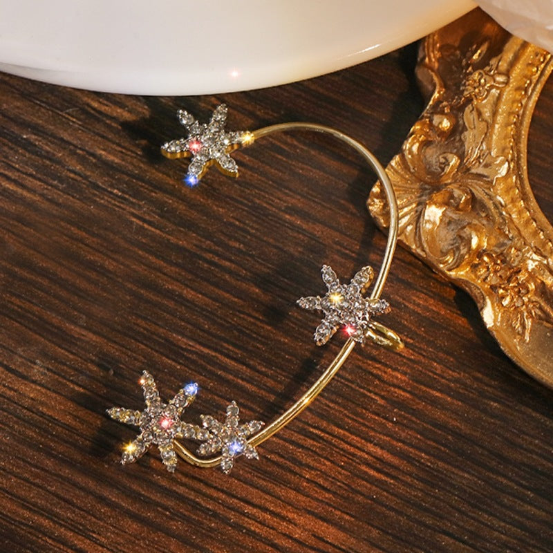 Women's Clip Inlaid Zircon Pearl Light Luxury Stud Earrings