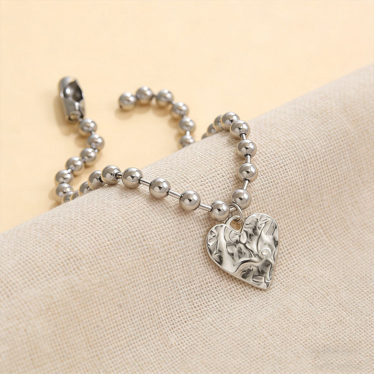 Irregular Heart Stainless Steel Round Beads Hot Pendant