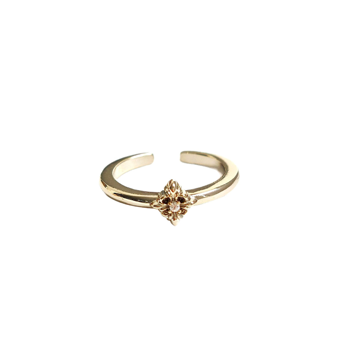 Women's Chinese Style Flower-de-luce Open-end Zircon Retro Affordable Luxury Simple Stylish Rings