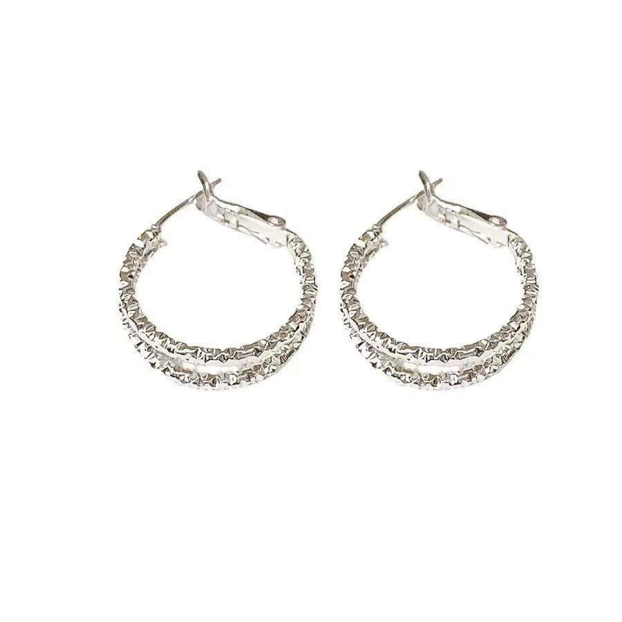 Plain Circle Round Auricular Needle Minority Fashion Elegant Unique Light Stud Earrings
