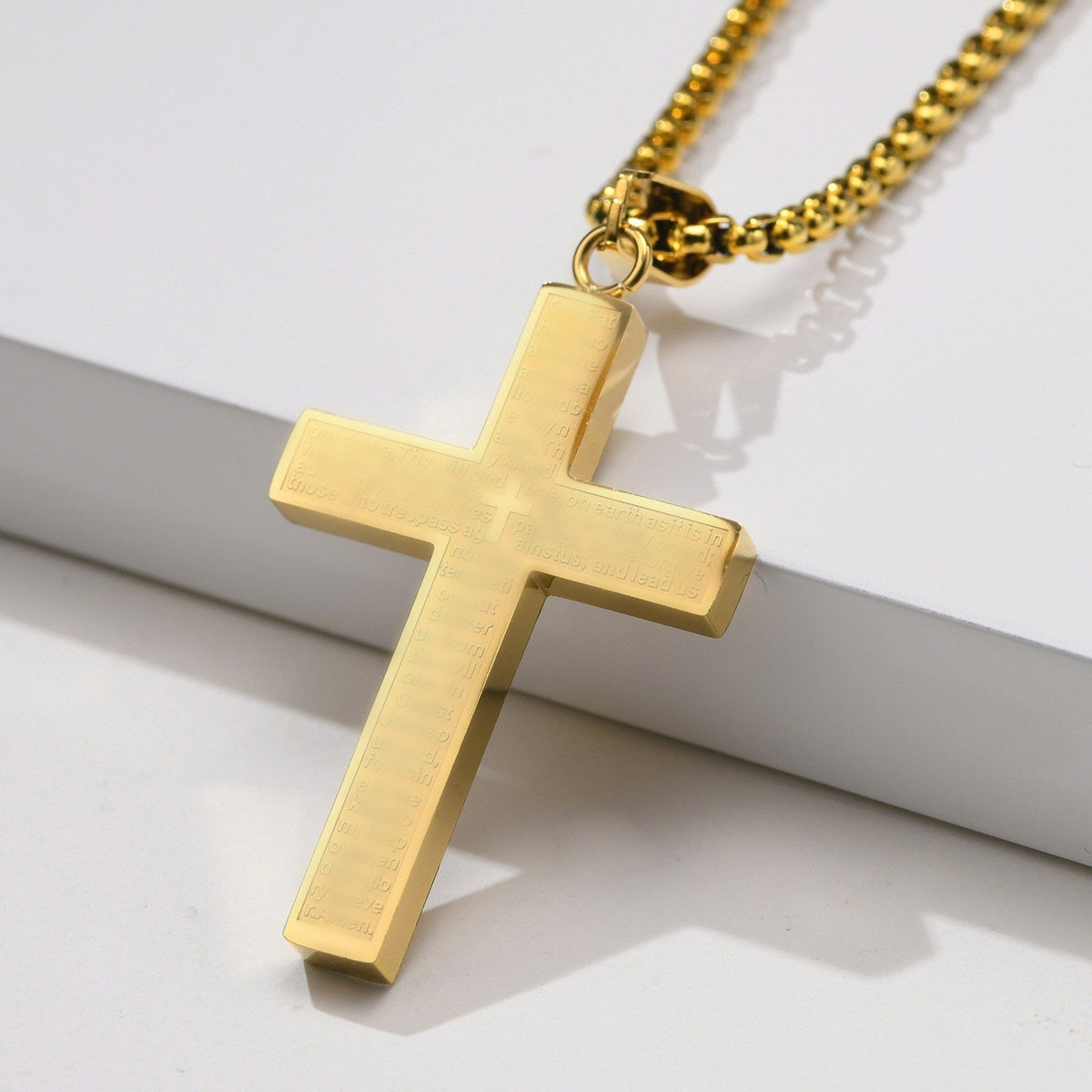 Women's & Men's Stainless Steel Cross Shelf Personalized Hip Necklace