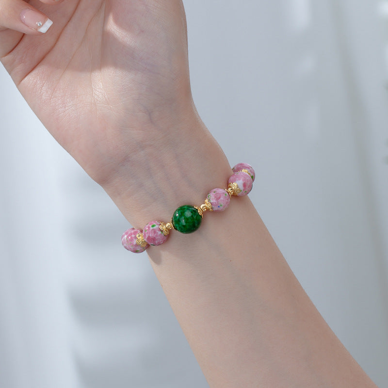 Women's Ancient Frog Skin Vintage Glass Chinese Style Bracelet