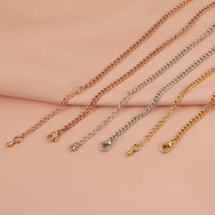Stainless Steel Parts Titanium Chain Curb Necklace