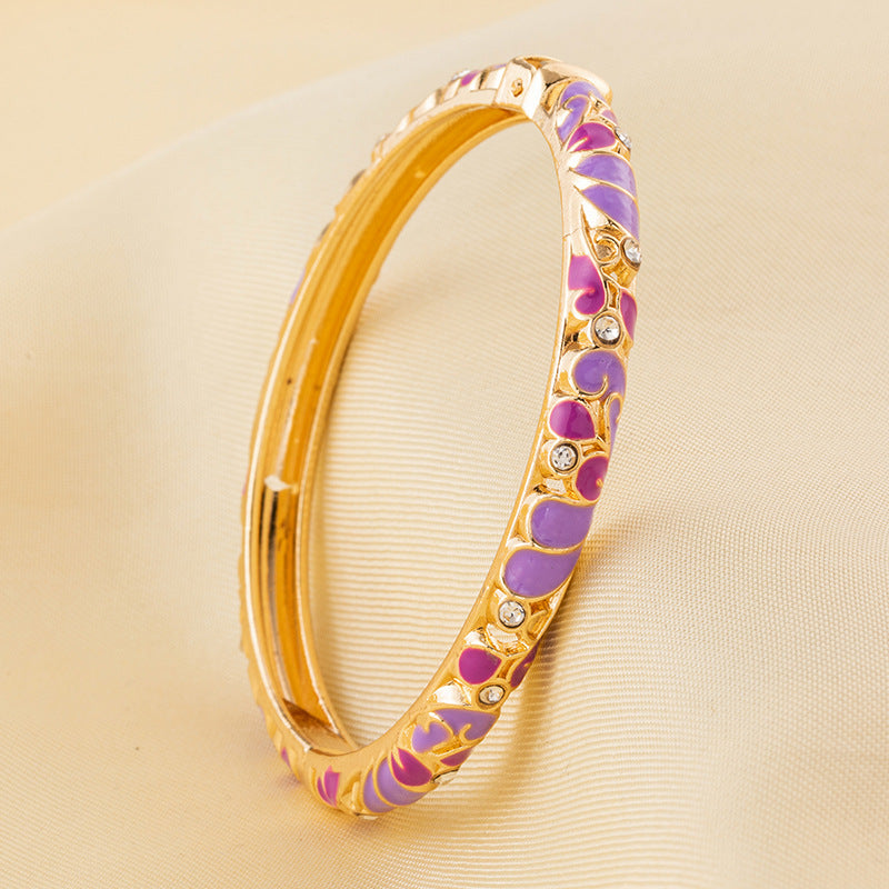 Cloisonne Light Luxury Palace Style Enamel Drop Oil Flower Series Bracelets