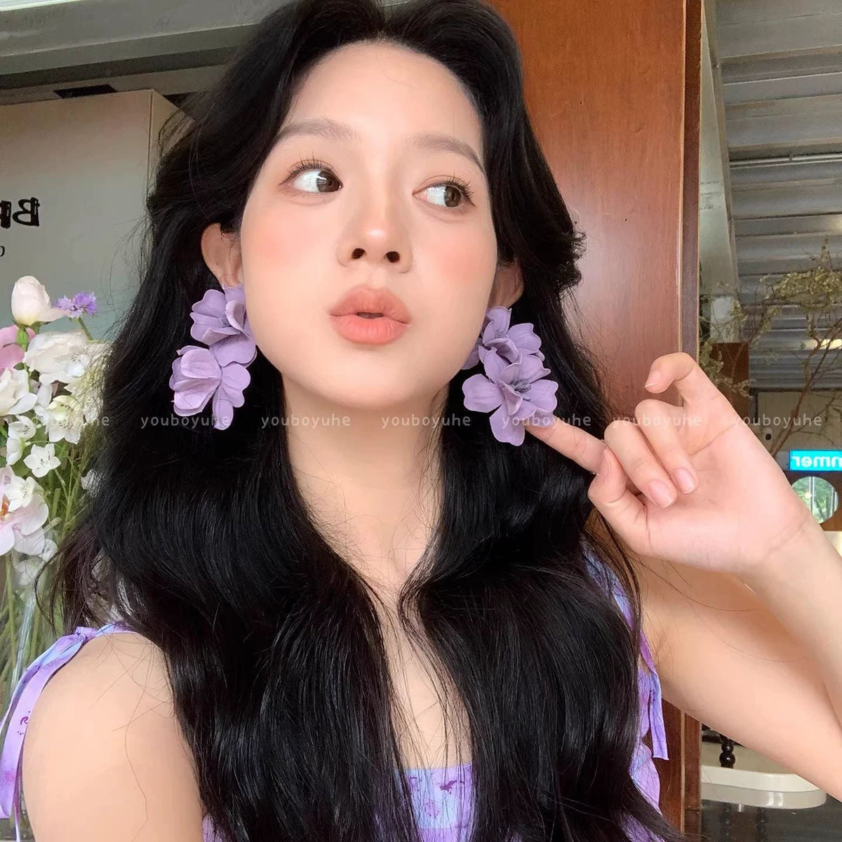 Flower Female Seaside Vacation Dopamine Fashion Temperament Earrings
